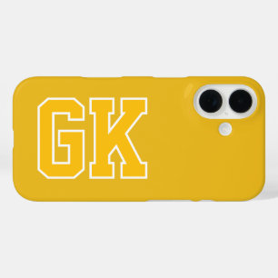 カレッジイエロー バーシティ モノグラムイニシャル iPhone 16ケース