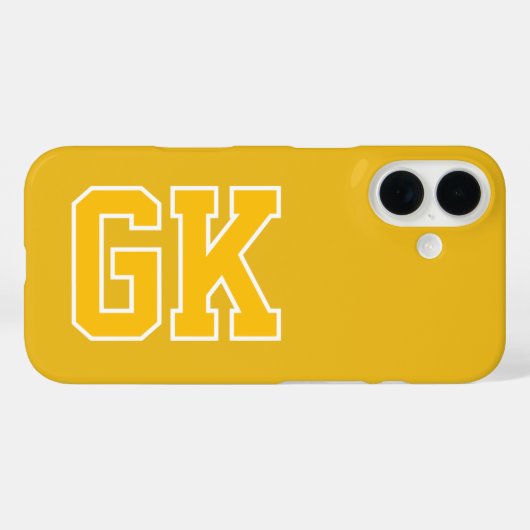 カレッジイエロー バーシティ モノグラムイニシャル Case-Mate iPhoneケース (裏面 (横))