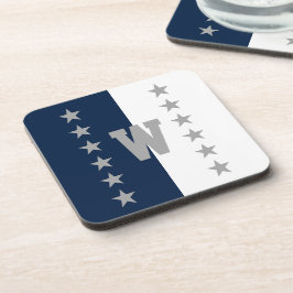 カレッジカラーズネイビーブルー&ホワイト コースター