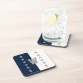 カレッジカラーズネイビーブルー&ホワイト コースター (右側)