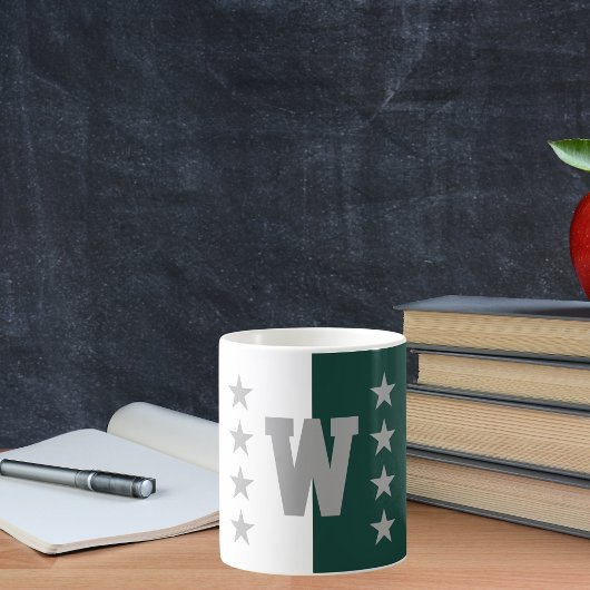 カレッジカラーズハンターグリーン&ホワイト コーヒーマグカップ