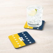 カレッジカラーズブルー&メイズイエローモノグラム コースター (右側)