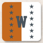 カレッジカラー燃えたオレンジ、ダークグレー&ホワイト コースター (正面)