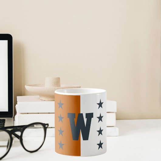 カレッジカラー燃えたオレンジ、ダークグレー&ホワイト コーヒーマグカップ