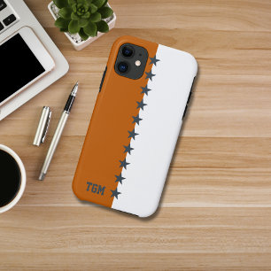 カレッジカラー燃えたオレンジ、ダークグレー&ホワイト iPhone 11 ケース