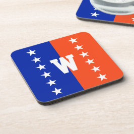 カレッジカラー王室のズブルー&オレンジ コースター