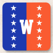 カレッジカラー王室のズブルー&オレンジ コースター (正面)