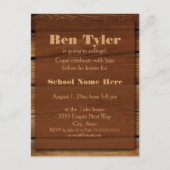 カレッジカードへ遠くに行く茶色の木目 ポストカード (正面)