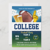 カレッジサッカーパーティーの色を変更し、ロゴを追加 招待状 (正面)