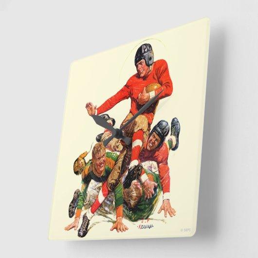 カレッジサッカー スクエア壁時計 (傾斜)