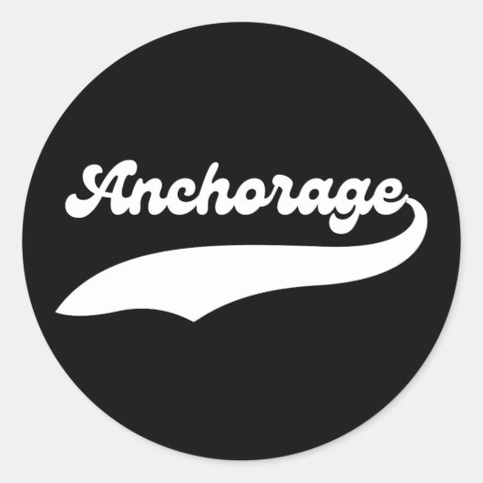 カレッジスタイルアンカレッジシティアラスカAK ラウンドシール (正面)