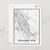 カレッジステーションの地図 ポストカード (正面/裏面)