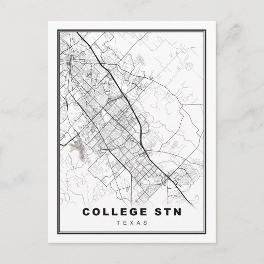 カレッジステーションの地図 ポストカード (正面)