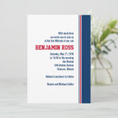 カレッジストライプバー（ユダヤ教の）バル・ミツバー招待状 招待状 (スタンド正面)