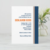 カレッジストライプバー（ユダヤ教の）バル・ミツバー招待状 招待状 (スタンド正面)