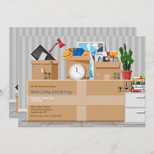 カレッジセンドオフ招待状 招待状 (正面/裏面)