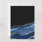 カレッジトランクエレガントパーティーネイビーブルーブラックマーブル 招待状 (裏面)