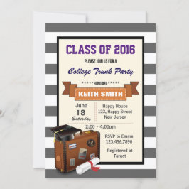 カレッジトランクパーティの招待状。卒業党 招待状