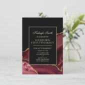 カレッジトランクパーティーエレガントブルガンディブラック金ゴールド 招待状 (スタンド正面)