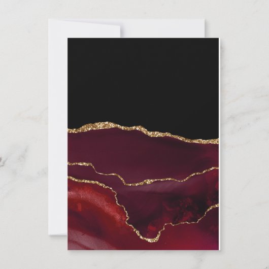 カレッジトランクパーティーエレガントブルガンディブラック金ゴールド 招待状 (裏面)