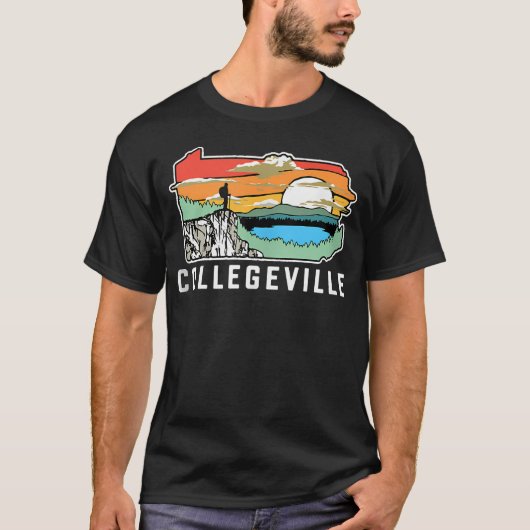 カレッジビル ペンシルベニア州 自然 アウトドア Tシャツ (正面)