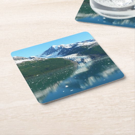 カレッジフィヨルドI美しいアラスカ写真 スクエアペーパーコースター (アングル)