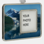 カレッジフィヨルドII美しいアラスカ写真 シルバープレートフレームオーナメント (右)