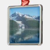 カレッジフィヨルドII美しいアラスカ写真 メタルオーナメント (左)