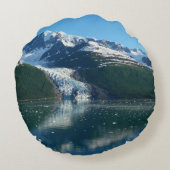 カレッジフィヨルドII美しいアラスカ写真 ラウンドクッション (裏面)