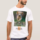 カレッジフォトモノグラムスクリプト名ユニセックスカスタム Tシャツ (正面)