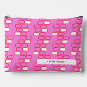 カレッジペンシルケースパウチピンクレトロカスタマイズ アクセサリーポーチ (正面)