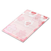 カレッジルルドレトロピンクミッドセンチュリー60sフローラ ノートパッド (アングル)