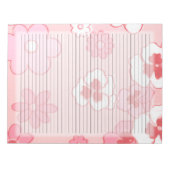 カレッジルルドレトロピンクミッドセンチュリー60sフローラ ノートパッド (正面)