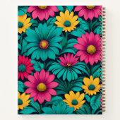 カレッジルールドフローラルパターンデザイン ノートブック (裏面)