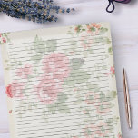 カレッジルールドレトロビクトリアンバラミッドセンチュリー ノートパッド<br><div class="desc">College Rild Notepad - Standard Letter Size Pages - 8.5" X 11"簡単の各ページに黒いカレッジのルール行が並ぶ – 片面ノートブック書紙 – このデザインは、テクスチャードクリームの背景にビクトリアンretro pink roses mid century flowersヴィンテージ壁紙デザインを備えている。</div>