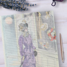 カレッジルールド紙-ヴィンテージビクトリアンファッション