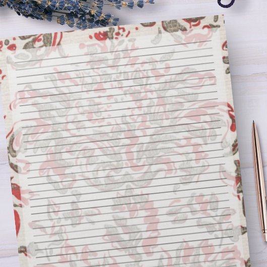 カレッジルールレトロレッドミッドセンチュリーヴィンテージデザイン ノートパッド