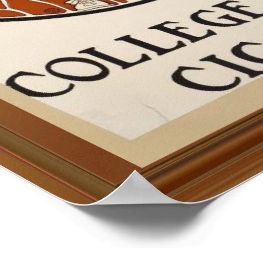 カレッジ日シガーヴィンテージ男性円Ad ポスター (角)