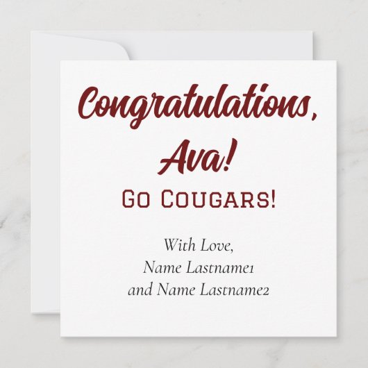 カレッジ・オブ・チャールストパーソナライズされたン・ギフトカード シーズンカード (正面)