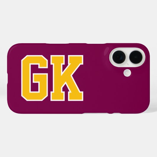 カレッジ ワインイエロー バーシティ モノグラムイニシャル Case-Mate iPhoneケース (裏面 (横))