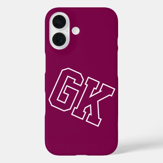 カレッジ ワイン バーシティ モノグラムイニシャル Case-Mate iPhoneケース (裏面)
