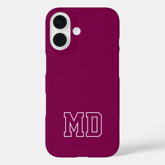 カレッジ ワイン バーシティ モノグラムイニシャル Case-Mate iPhoneケース (裏面)