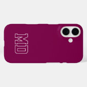 カレッジ ワイン バーシティ モノグラムイニシャル Case-Mate iPhoneケース (裏面 (横))