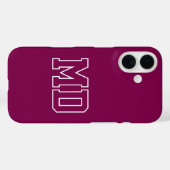 カレッジ ワイン バーシティ モノグラムイニシャル Case-Mate iPhoneケース (裏面 (横))
