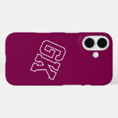 カレッジ ワイン バーシティ モノグラムイニシャル Case-Mate iPhoneケース (裏面 (横))