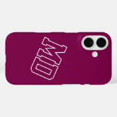 カレッジ ワイン バーシティ モノグラムイニシャル Case-Mate iPhoneケース (裏面 (横))