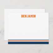 カレッストライプジバー（ユダヤ教の）バル・ミツバーサンキューカード ノートカード (正面/裏面)