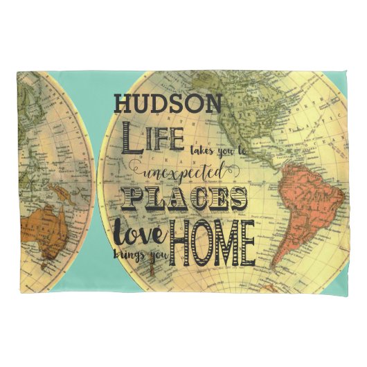 カレッパーソナライズされたジドームルーム感動的引用文 枕カバー (正面)