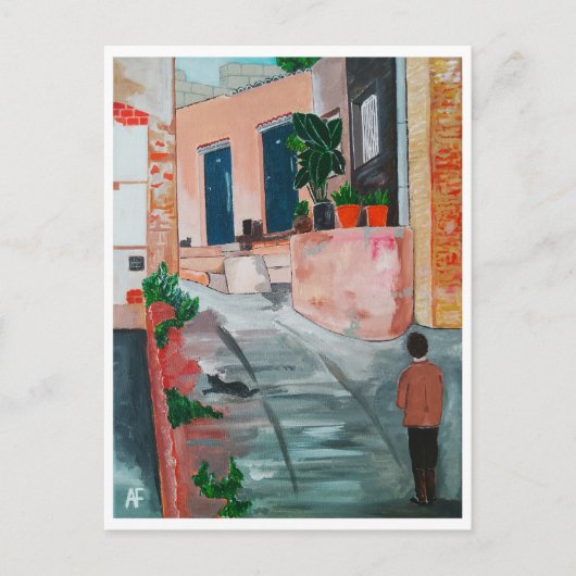 カレデルサンミゲル絵を描ズバイアルフレッドキツネ ポストカード (正面)