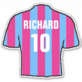 カレトとブルーのサッカーシャツデザイン。 シール (正面)